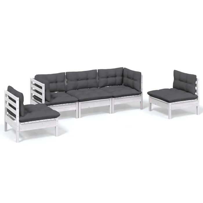 Set mobilier grădină cu perne, 5 piese, lemn masiv de pin - WALTI WALTI