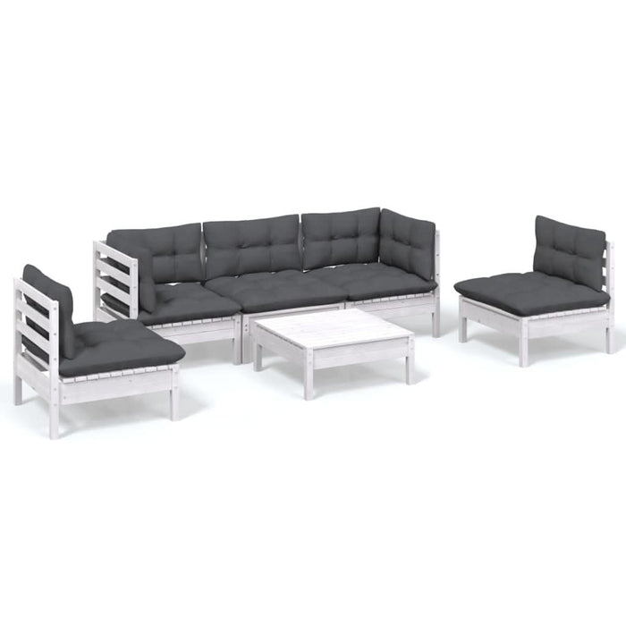 Set mobilier de grădină cu perne, 6 piese, lemn masiv de pin - WALTI WALTI