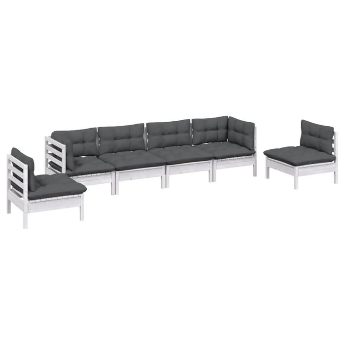 Set mobilier de grădină cu perne, 6 piese, lemn masiv de pin - WALTI WALTI