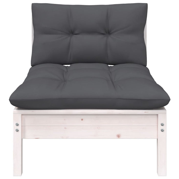 Set mobilier grădină cu perne, 7 piese, lemn masiv de pin - WALTI WALTI