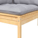 Set mobilier de grădină cu perne gri, 8 piese, lemn masiv pin - WALTI WALTI