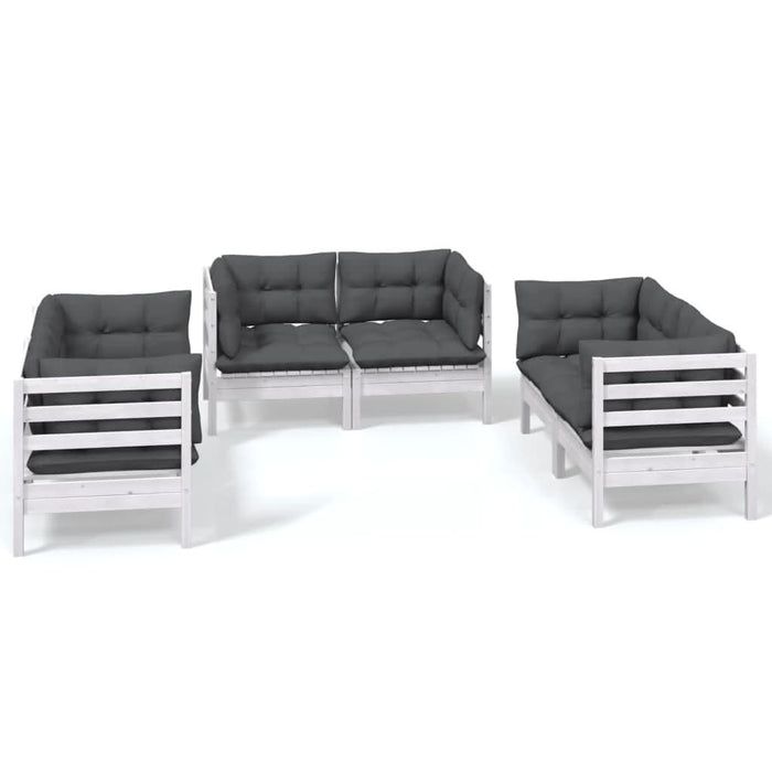 Set mobilier de grădină cu perne, 6 piese, lemn masiv de pin - WALTI WALTI