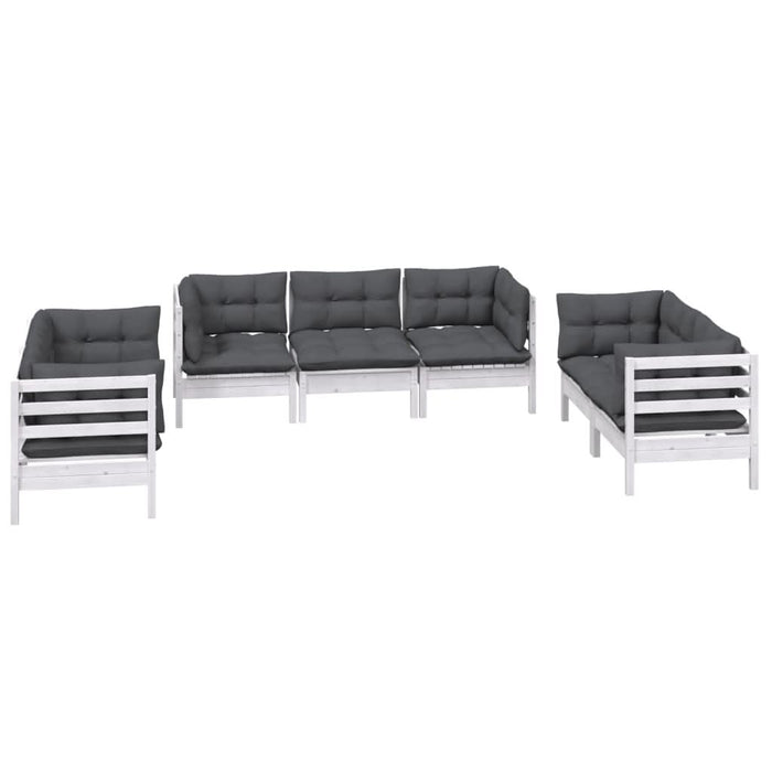 Set mobilier grădină cu perne, 7 piese, lemn masiv de pin - WALTI WALTI