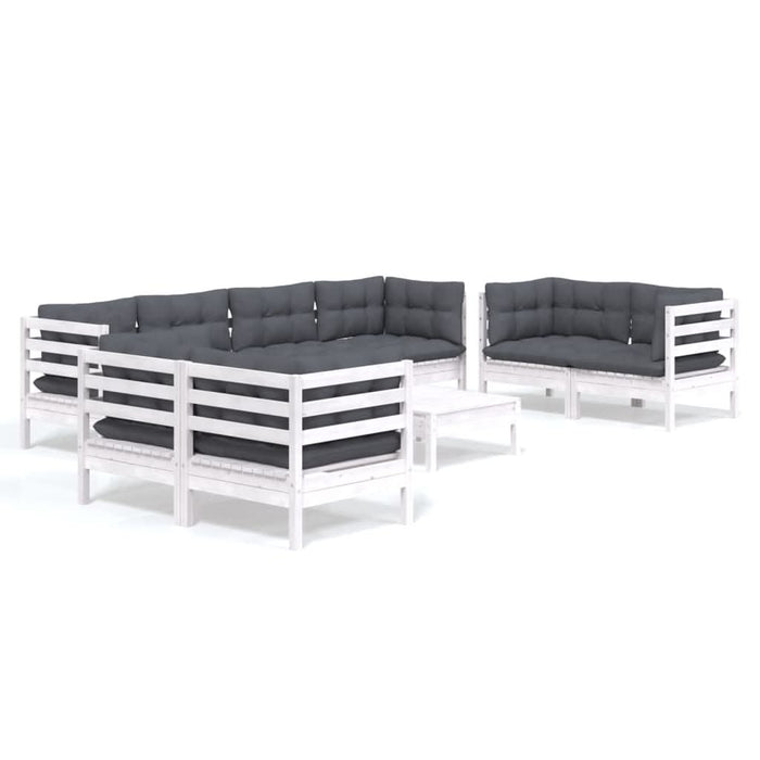 Set mobilier de grădină cu perne, 9 piese, lemn masiv de pin - WALTI WALTI