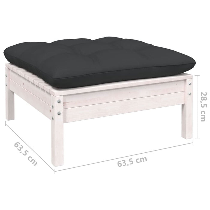 Set mobilier grădină cu perne, 10 piese, alb, lemn masiv pin - WALTI WALTI
