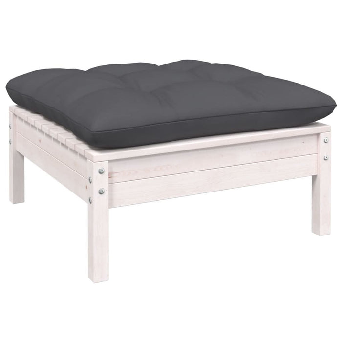 Set mobilier grădină cu perne, 11 piese, alb, lemn masiv pin - WALTI WALTI