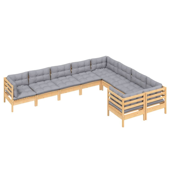 Set mobilier de grădină cu perne, 5 piese, gri, lemn de pin - WALTI WALTI
