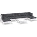Set mobilier de grădină cu perne, 8 piese, alb, lemn de pin - WALTI WALTI