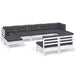 Set mobilier de grădină cu perne, 9 piese, alb, lemn de pin - WALTI WALTI