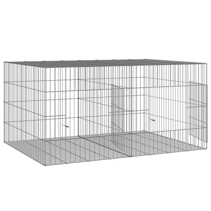 Cușcă pentru iepuri, 2 panouri, 110x79x54 cm, fier galvanizat - WALTI WALTI