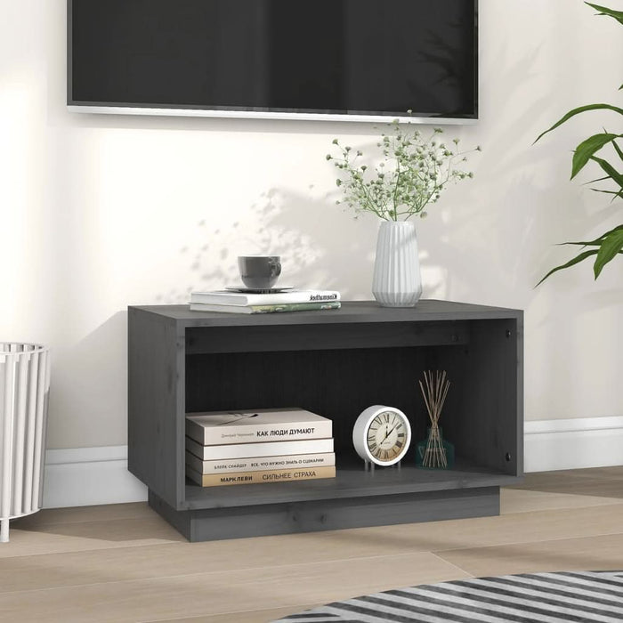 Comodă TV, gri, 60x35x35 cm, lemn masiv de pin - WALTI WALTI