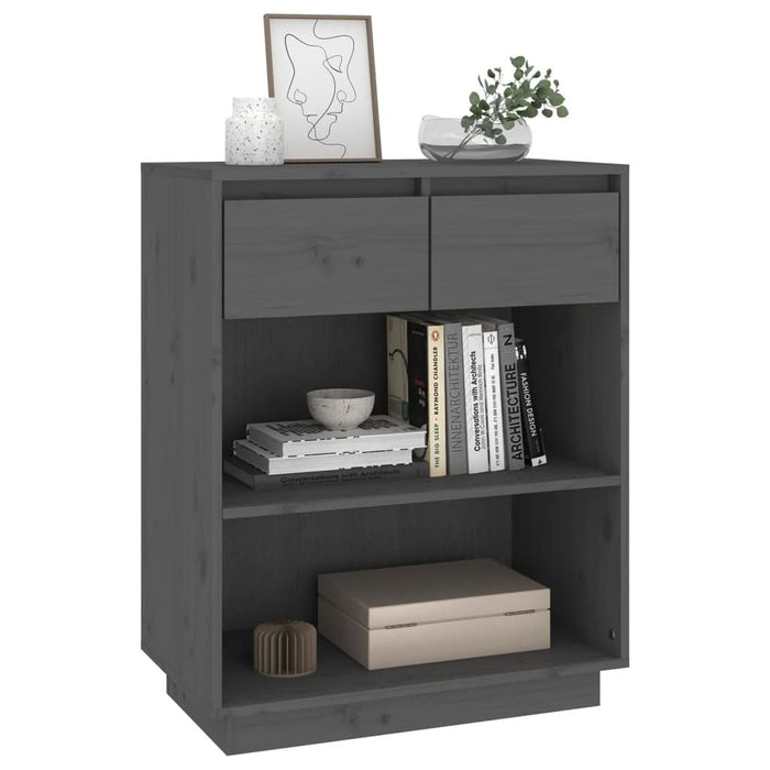 Dulap consolă, gri, 60x34x75 cm, lemn masiv de pin - WALTI WALTI