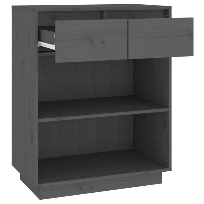 Dulap consolă, gri, 60x34x75 cm, lemn masiv de pin - WALTI WALTI