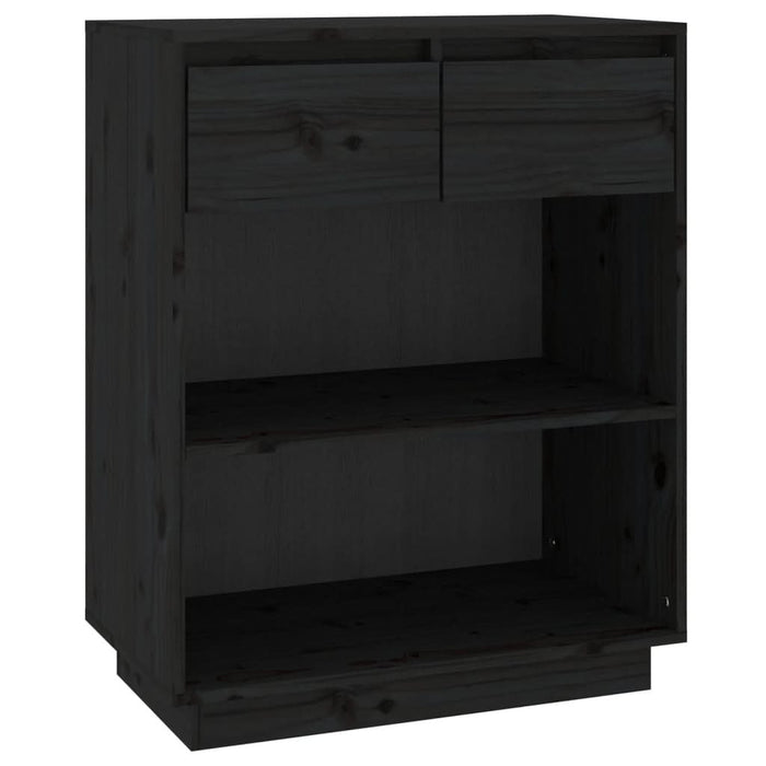 Dulap consolă, negru, 60x34x75 cm, lemn masiv de pin - WALTI WALTI