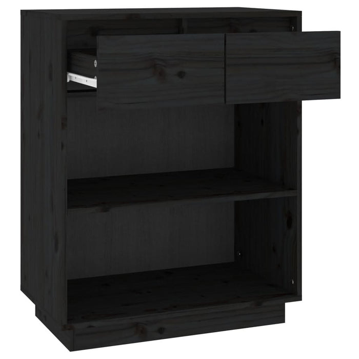 Dulap consolă, negru, 60x34x75 cm, lemn masiv de pin - WALTI WALTI