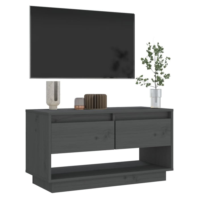Comodă TV, gri, 74x34x40 cm, lemn masiv de pin - WALTI WALTI