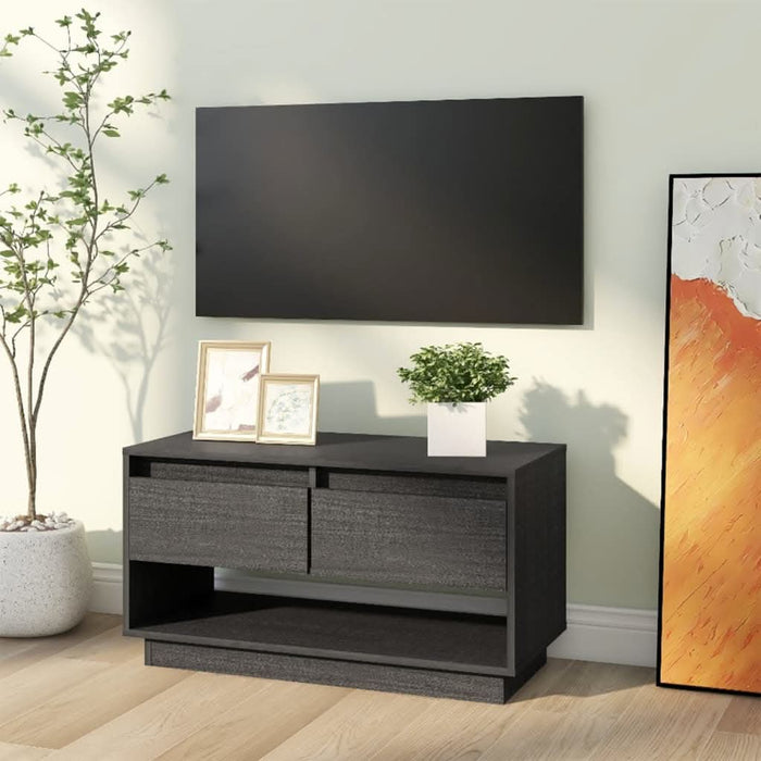 Comodă TV, gri, 74x34x40 cm, lemn masiv de pin - WALTI WALTI