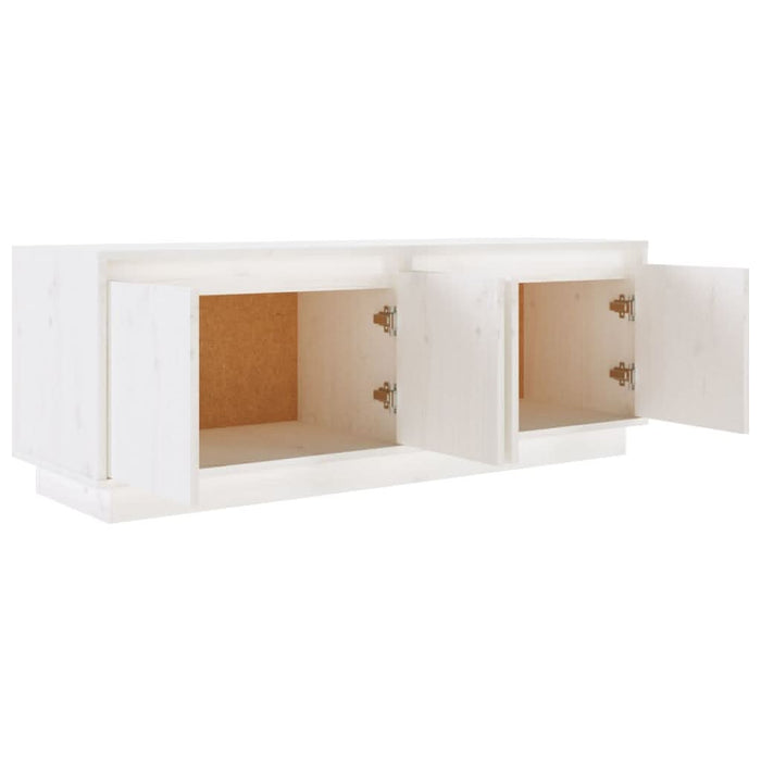 Comodă TV, alb, 110x34x40 cm, lemn masiv de pin - WALTI WALTI
