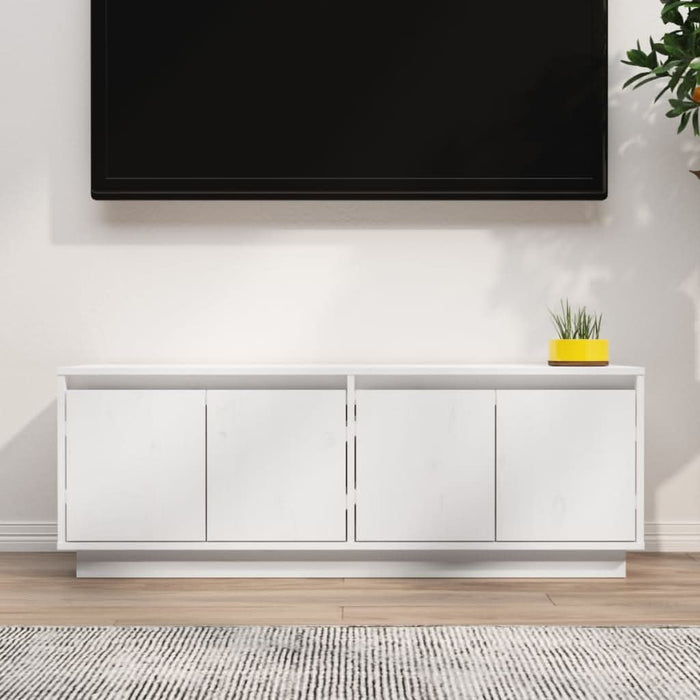 Comodă TV, alb, 110x34x40 cm, lemn masiv de pin - WALTI WALTI