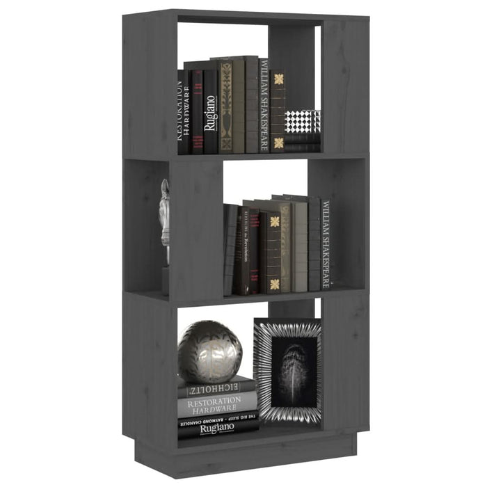 Bibliotecă/Separator cameră, gri, 51x25x101 cm lemn masiv pin - WALTI WALTI