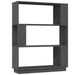 Bibliotecă/Separator cameră, gri, 80x25x101 cm lemn masiv pin - WALTI WALTI