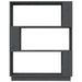 Bibliotecă/Separator cameră, gri, 80x25x101 cm lemn masiv pin - WALTI WALTI