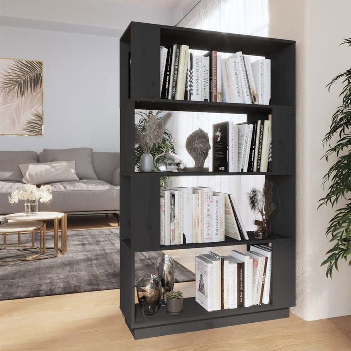 Bibliotecă/Separator cameră, gri, 80x25x132 cm, lemn masiv pin - WALTI WALTI