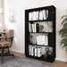 Bibliotecă/Separator cameră, negru, 80x25x132 cm lemn masiv pin - WALTI WALTI