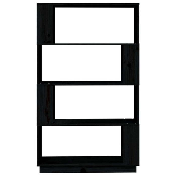 Bibliotecă/Separator cameră, negru, 80x25x132 cm lemn masiv pin - WALTI WALTI