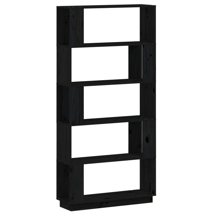 Bibliotecă/Separator cameră negru 80x25x163,5 cm lemn masiv pin - WALTI WALTI