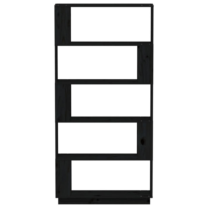 Bibliotecă/Separator cameră negru 80x25x163,5 cm lemn masiv pin - WALTI WALTI