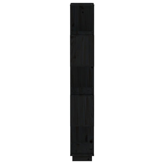 Bibliotecă/Separator cameră negru 80x25x163,5 cm lemn masiv pin - WALTI WALTI