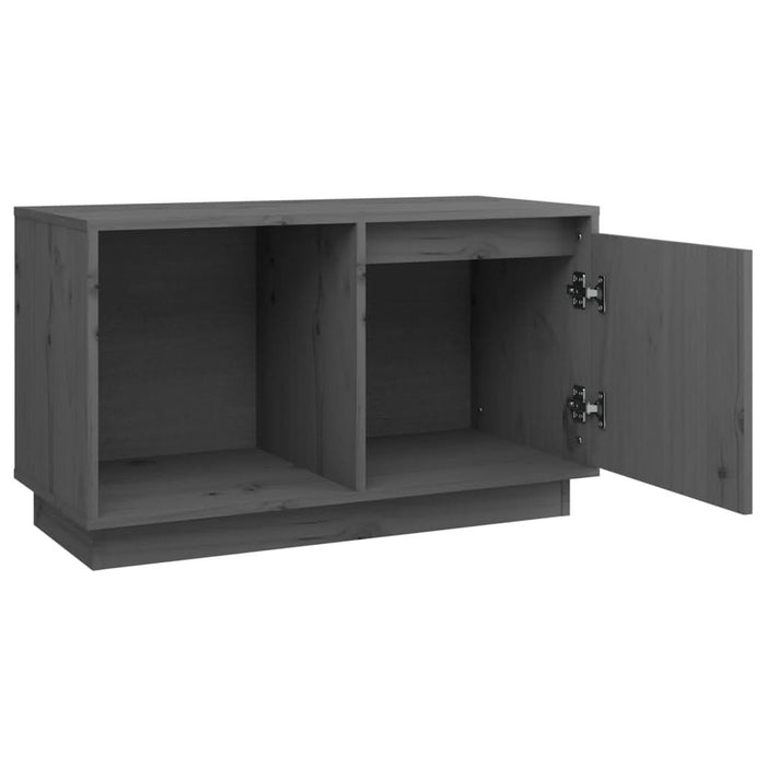 Comodă TV, gri, 74x35x44 cm, lemn masiv de pin - WALTI WALTI