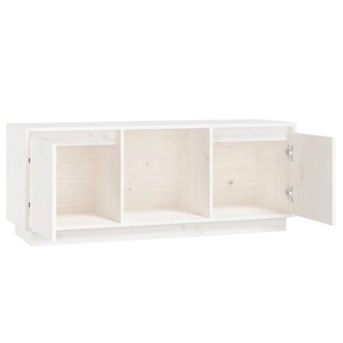 Comodă TV, alb, 110,5x35x44 cm, lemn masiv de pin - WALTI WALTI