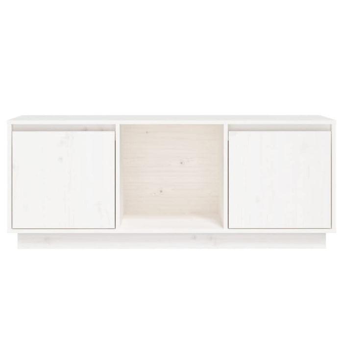 Comodă TV, alb, 110,5x35x44 cm, lemn masiv de pin - WALTI WALTI