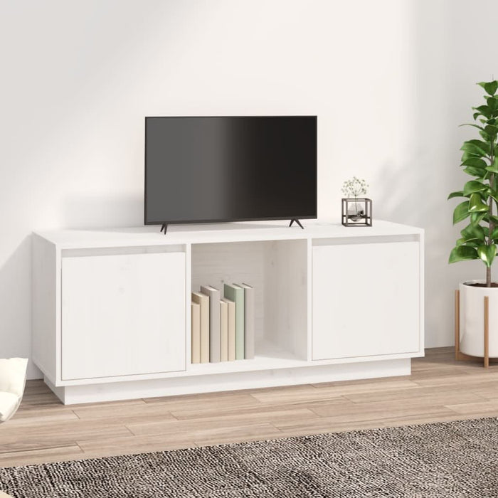 Comodă TV, alb, 110,5x35x44 cm, lemn masiv de pin - WALTI WALTI