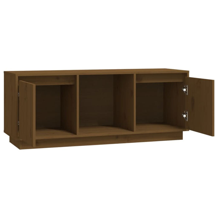 Comodă TV, maro miere, 110,5x35x44 cm, lemn masiv de pin - WALTI WALTI
