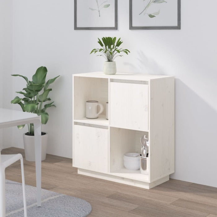 Servantă, alb, 74x35x80 cm, lemn masiv de pin - WALTI WALTI