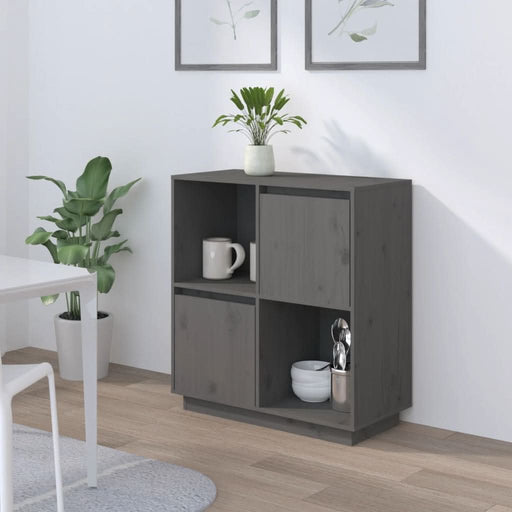 Servantă, gri, 74x35x80 cm, lemn masiv de pin - WALTI WALTI