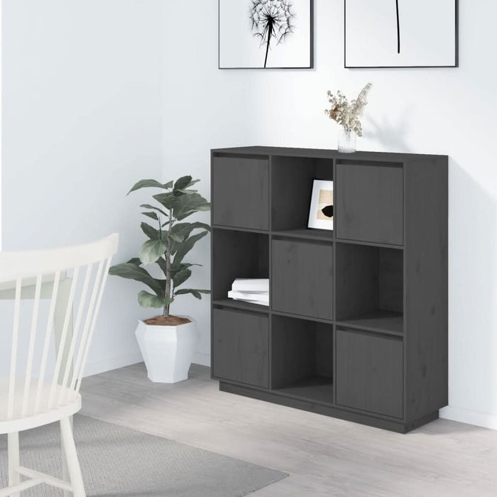 Dulap înalt, gri, 110,5x35x117 cm, lemn masiv de pin - WALTI WALTI
