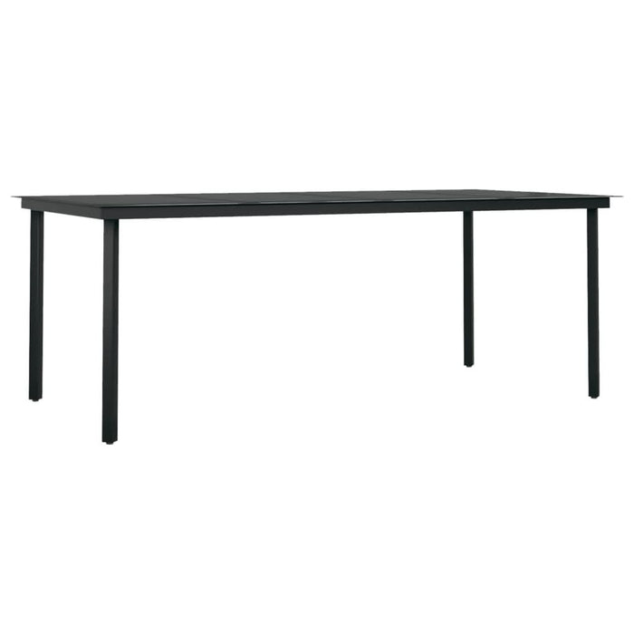 Masă de bucătărie de grădină, negru, 200x100x74 cm, oțel/sticlă - WALTI WALTI