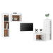 Comode TV, alb, 4 buc., lemn masiv de pin - WALTI WALTI