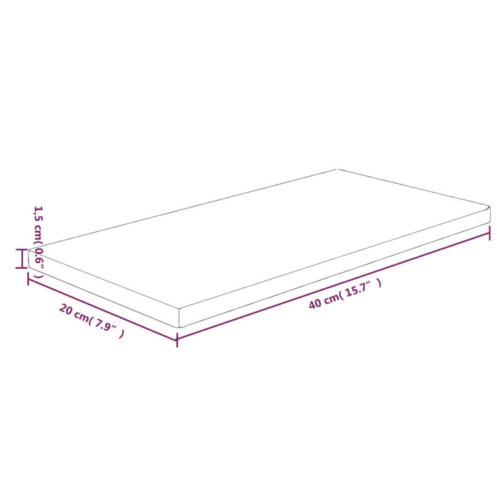 Poliță, 40x20x1,5 cm, lemn masiv de stejar netratat - WALTI WALTI