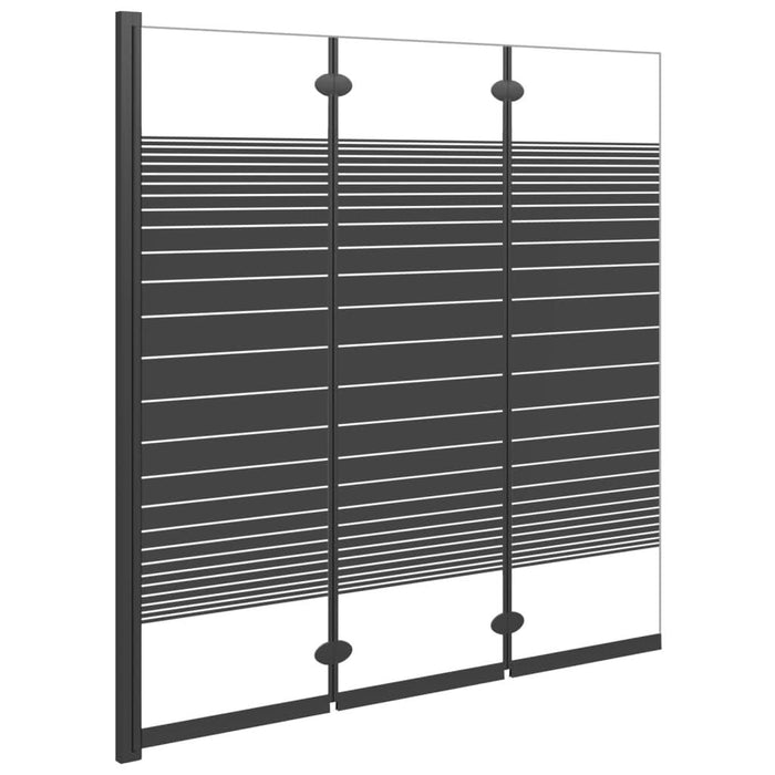Cabină de duș pliabilă, 3 panouri, negru, 130x130 cm, ESG - WALTI WALTI
