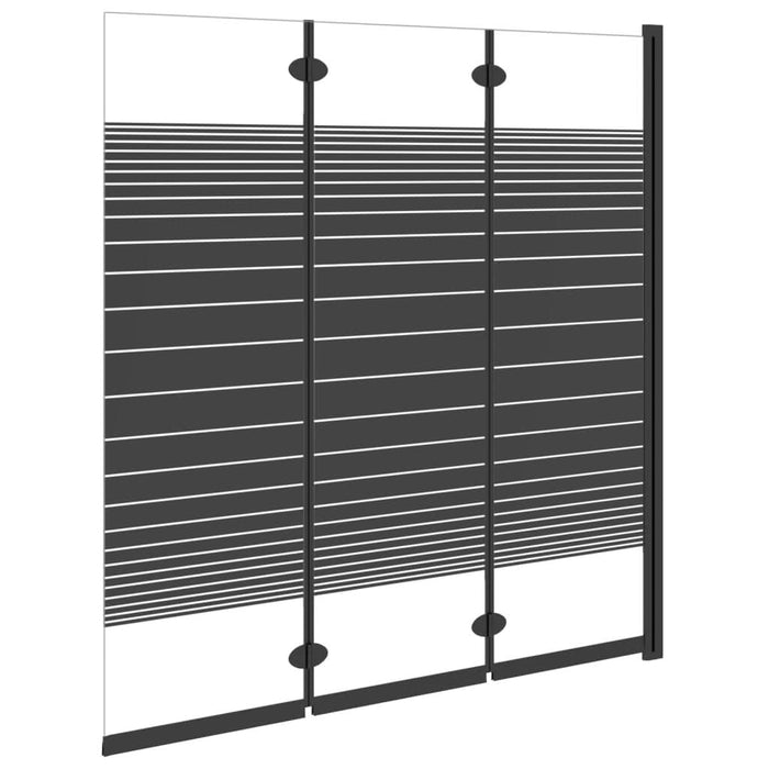 Cabină de duș pliabilă, 3 panouri, negru, 130x130 cm, ESG - WALTI WALTI