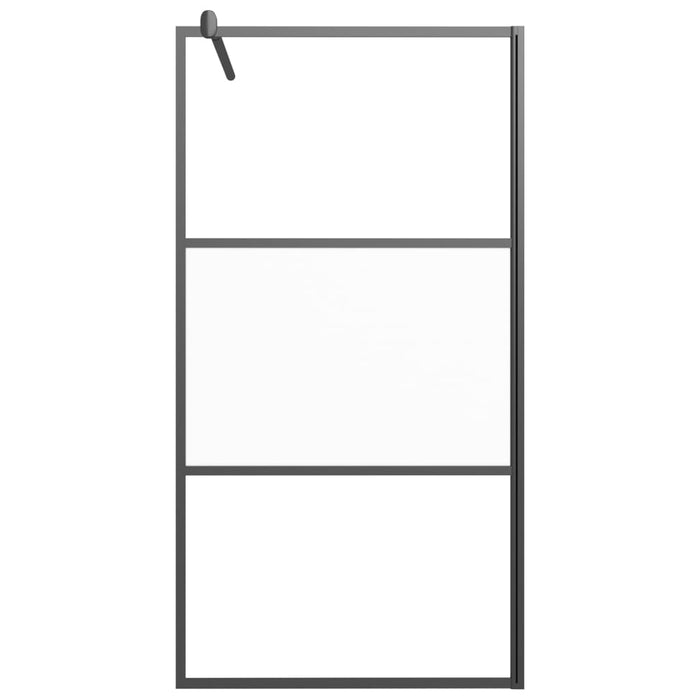 Perete cabină duș walk-in negru 100x195 cm sticlă ESG semi-mată - WALTI WALTI
