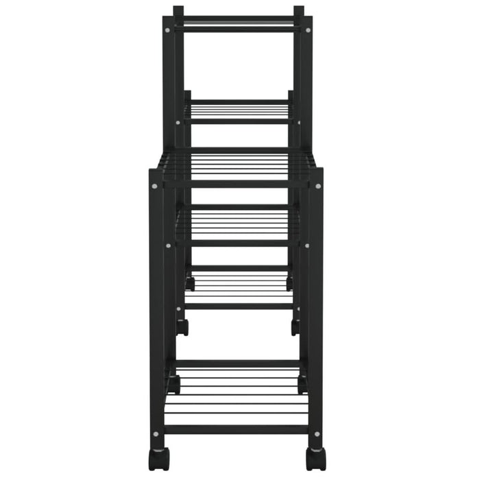 Suport pentru flori cu roți, 83x25x63,5 cm, negru, fier - WALTI WALTI