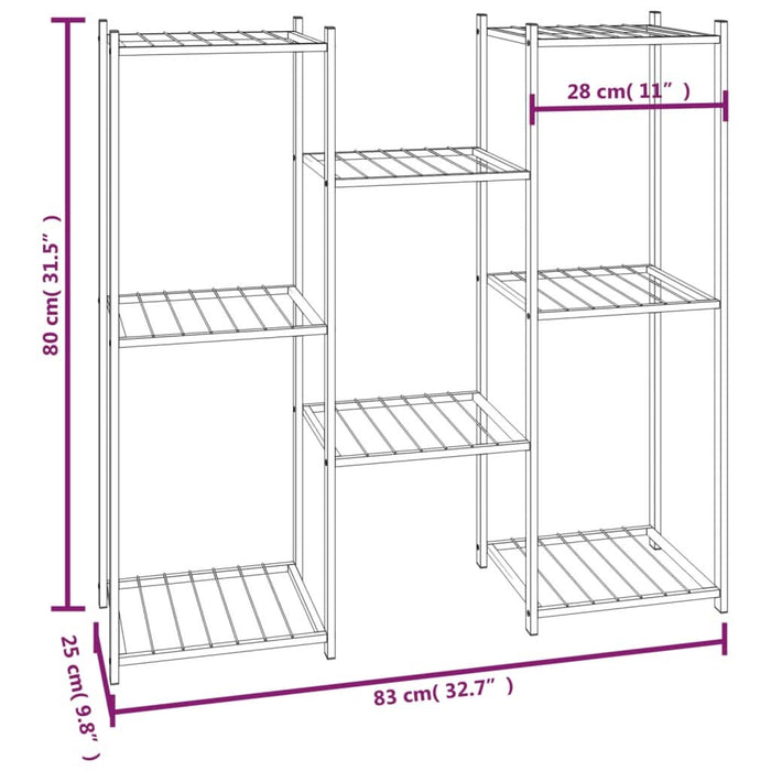 Suport pentru flori, 83x25x80 cm, negru, fier - WALTI WALTI