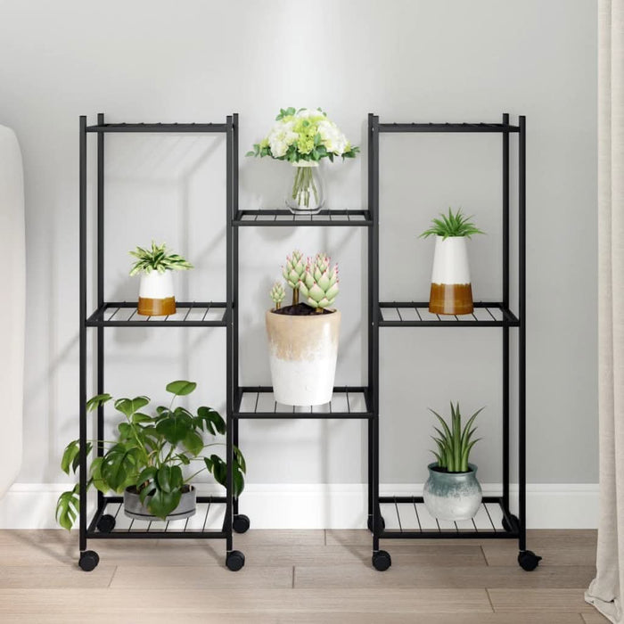 Suport pentru flori cu roți, 83x25x83,5 cm, negru, fier - WALTI WALTI