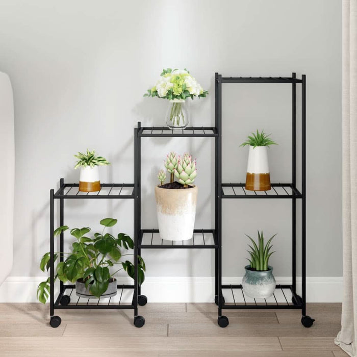 Suport pentru flori cu roți, 83x25x83,5 cm, negru, fier - WALTI WALTI